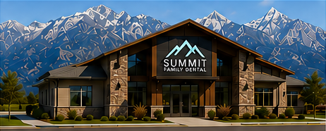 Summit Family Dental practice exterior with mountain backdrop